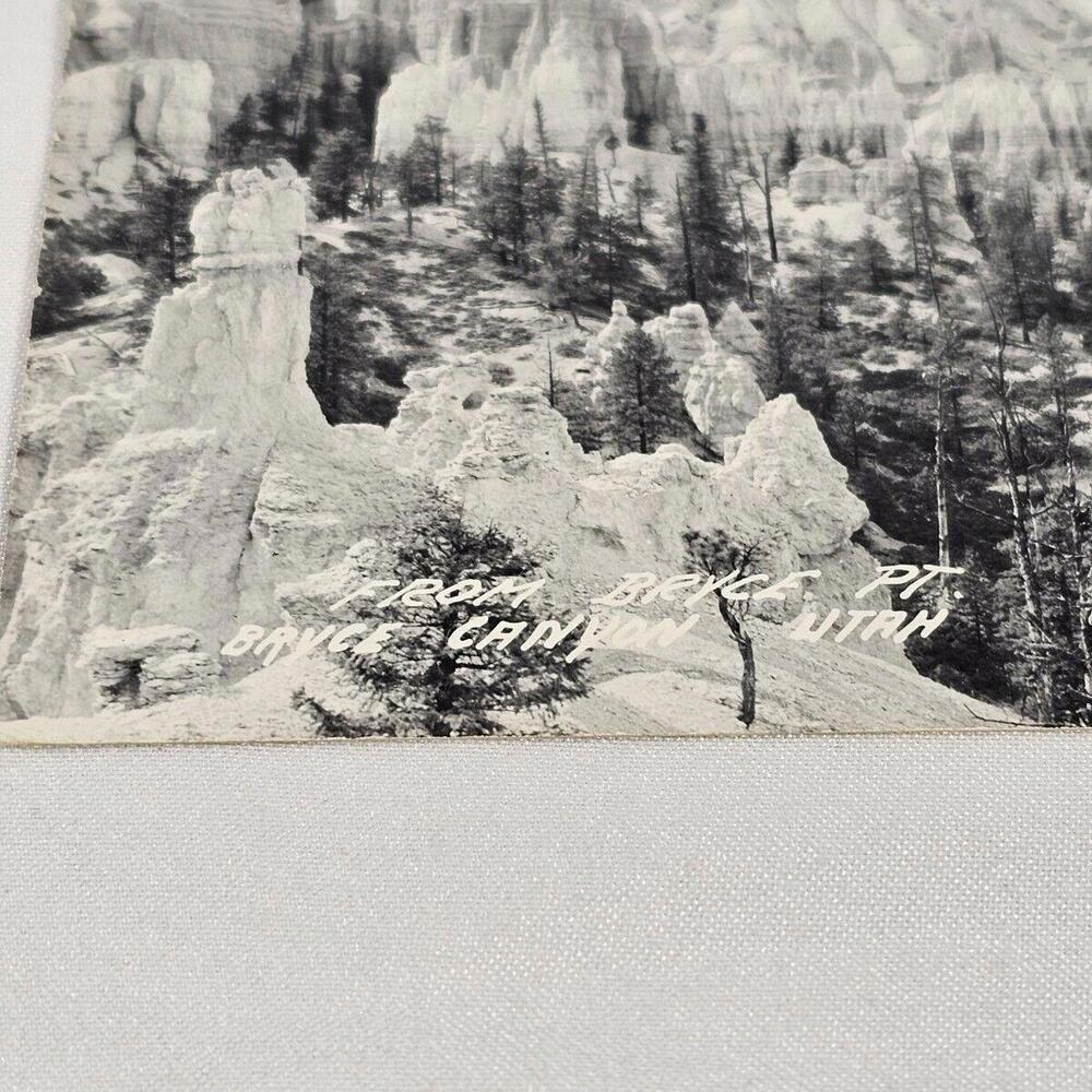 Vintage Blank B&W Photo Post Card Bryce Canyon National Park Utah - Picture 2 of 4